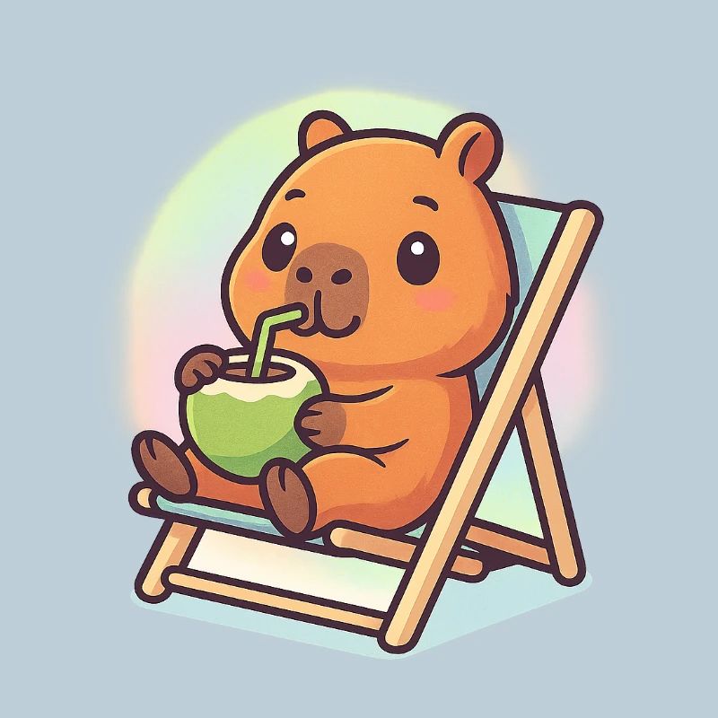 Capybara kawaii décontracté