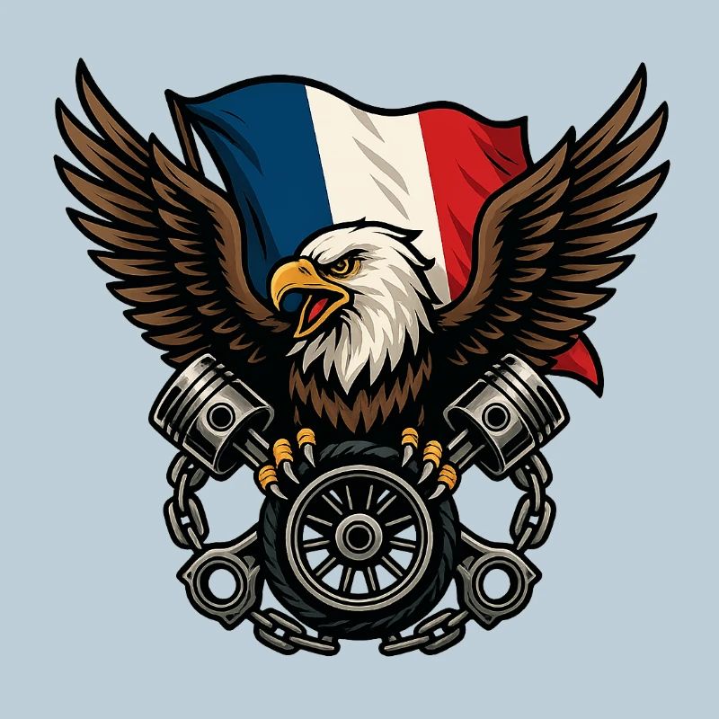 French Eagle with Flag