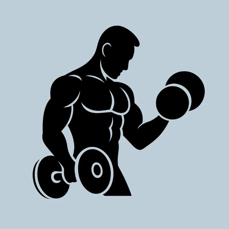 Muscle man doing strength training