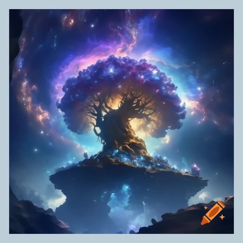 Surreal Luminous Cosmic Tree