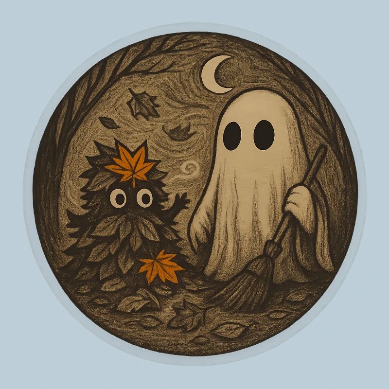 Ghostly Forest Night Illustration