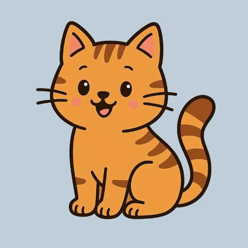 Chat de dessin animé mignon dans la vie quotidienne