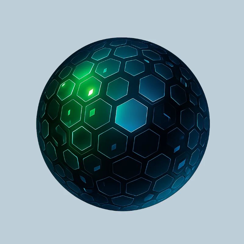 Neon Hexagon Sphere