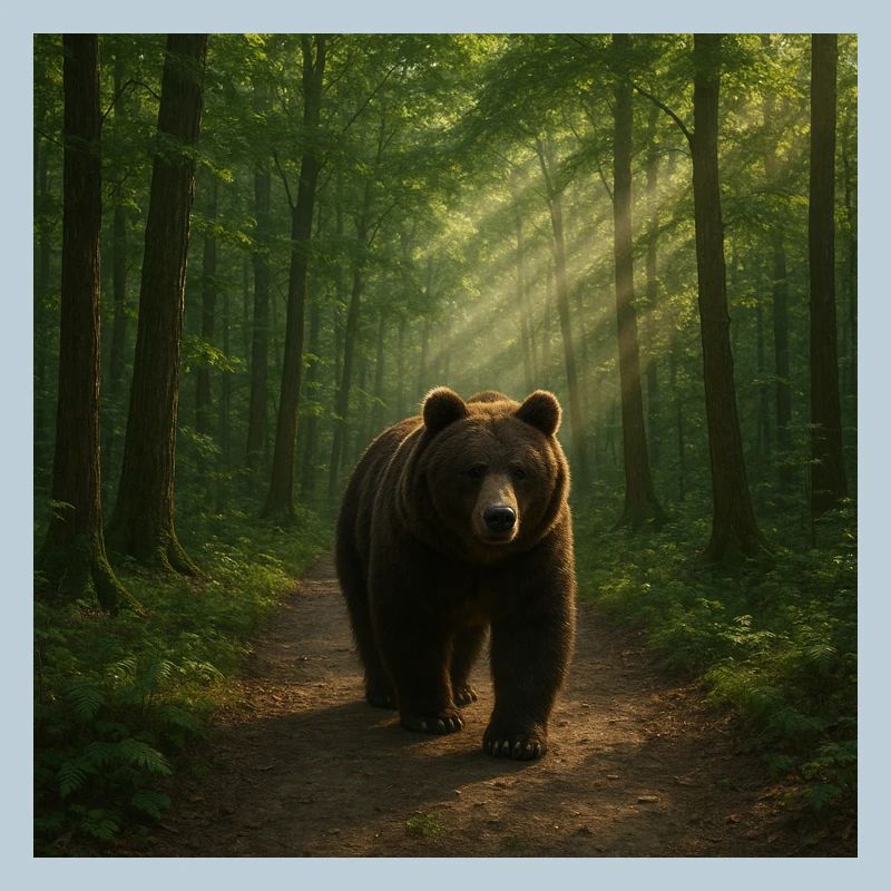 Sunbeams Bear in Forest