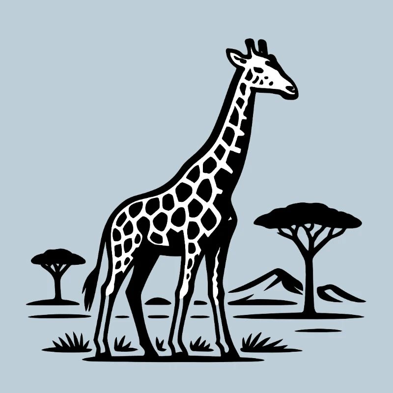 Silhouette de girafe dans le pays de la savane