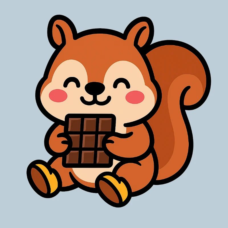 Eichhörnchen mit Schokoriegel