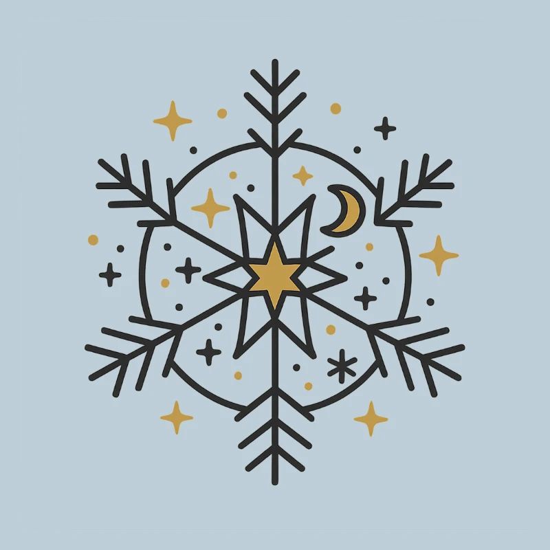 Lune étoilée flocon de neige cosmique