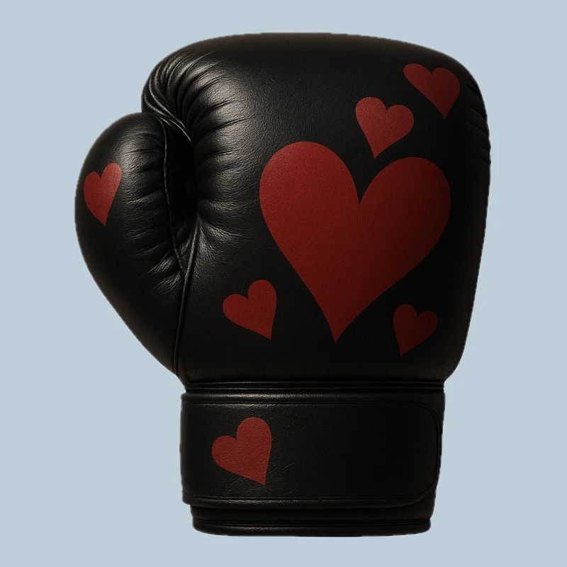 Gant de boxe avec des cœurs