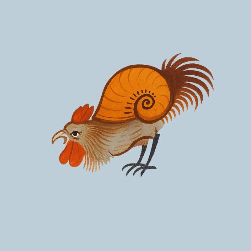 Coq médiéval – Créature stylisée