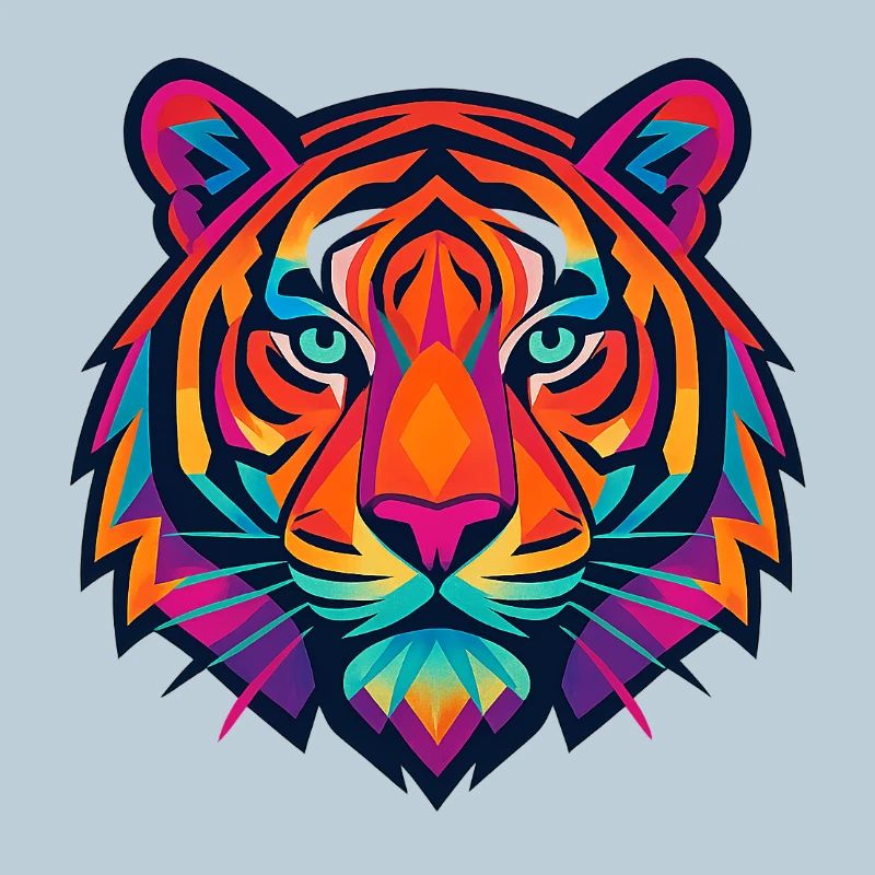 Neon Tiger Pop Art Headshot