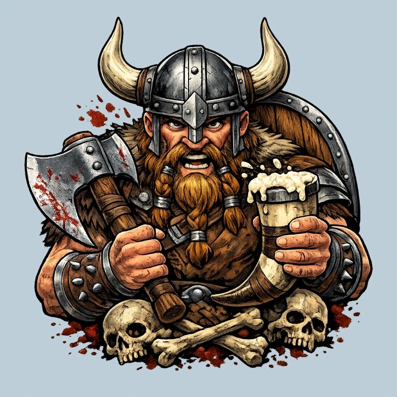 Combattant viking avec une chope de bière