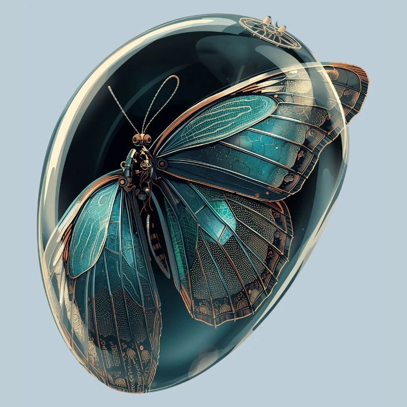 Teal Bubble Butterfly
