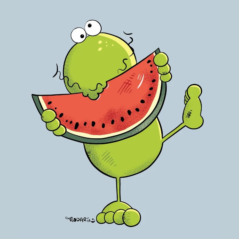 Frosch mit Melone
