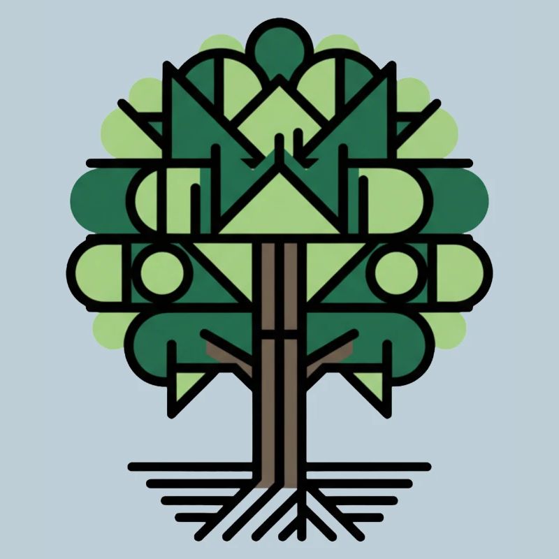 Geometric Tree Pattern Green