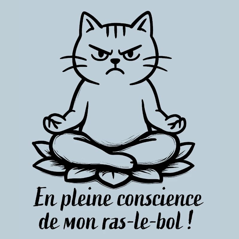 Chat grognon en méditation