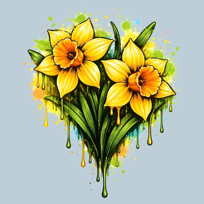 Daffodils in graffiti style