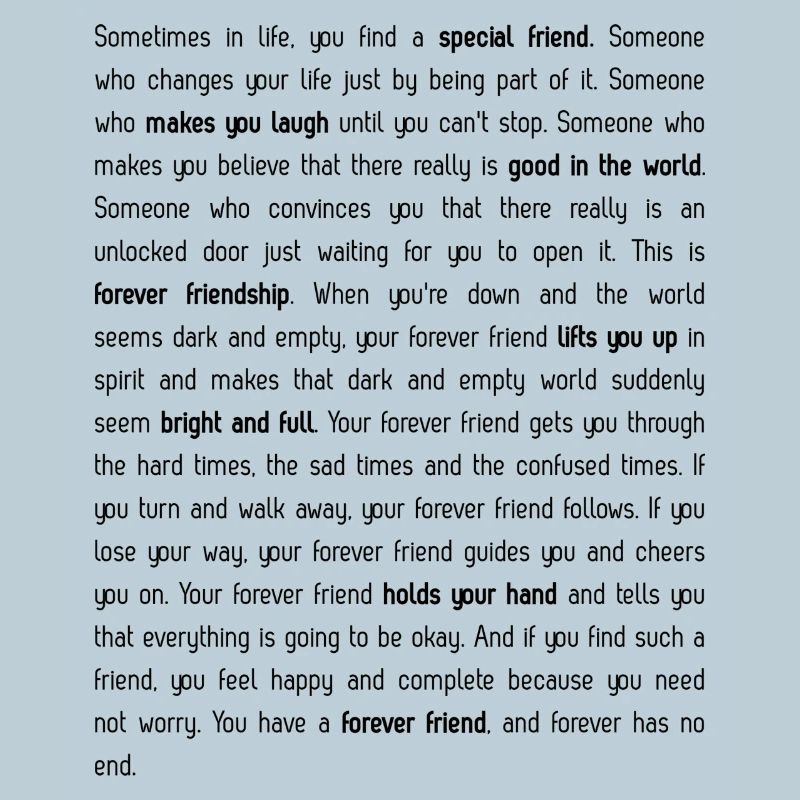 Forever has no end