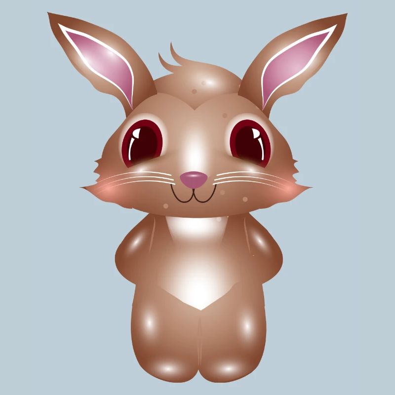 Lapin mignon avec des joues roses dans un style comique
