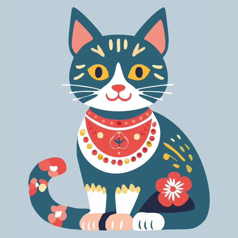 süße Folklore-Katze