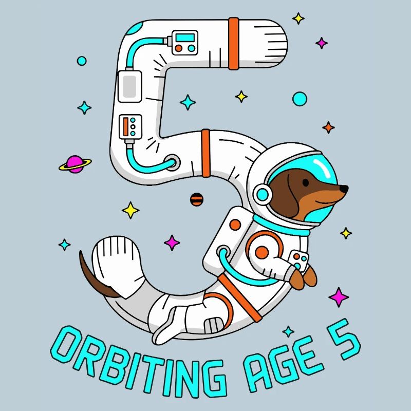 Orbiting Age 5 Dackel Weltraum