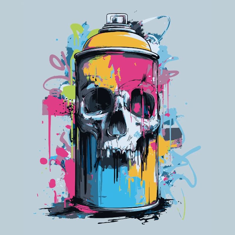 Spray à graffitis de crâne