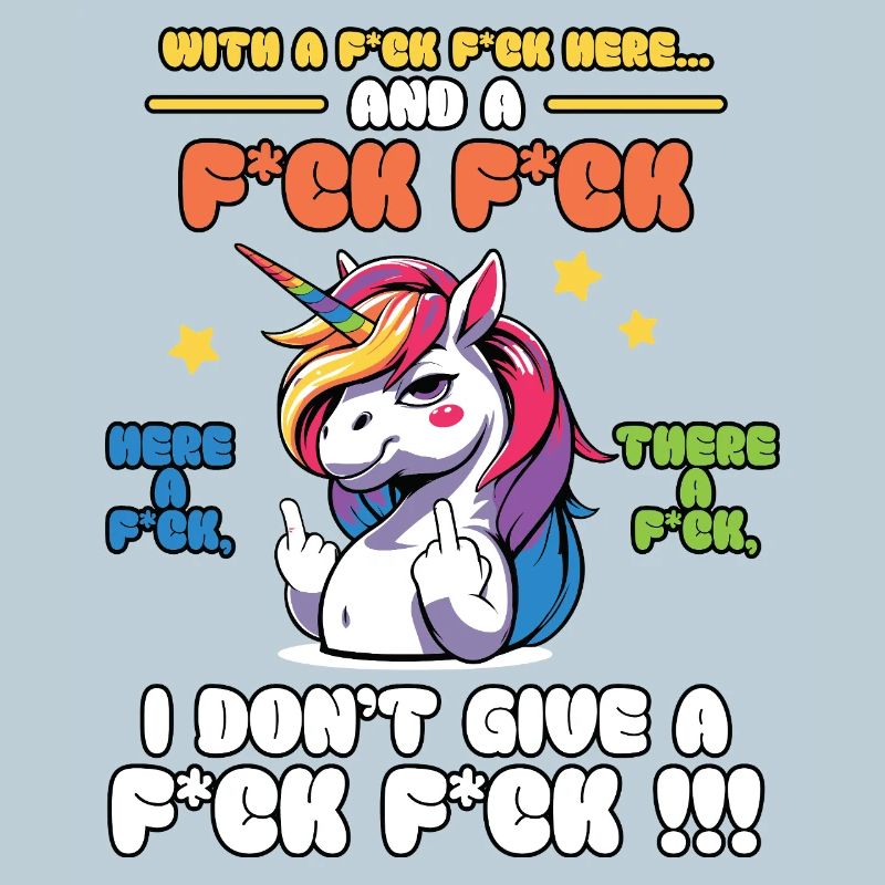 Buntes Einhorn mit frechem Spruch Old Mcdonald