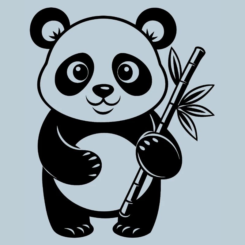 Panda avec bambou
