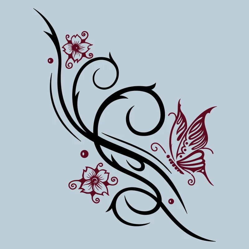 Cherry blossoms with butterfly