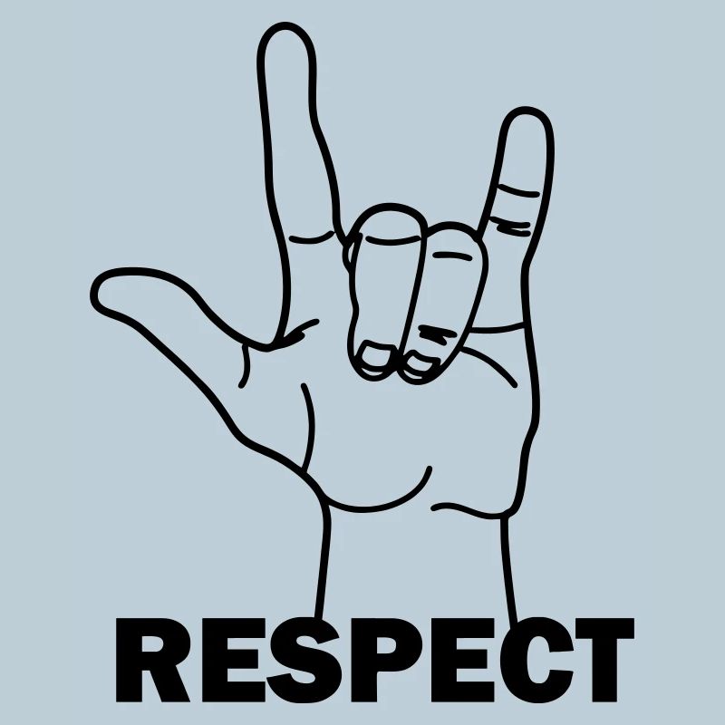 Handgeste Respekt mit Text RESPEKT