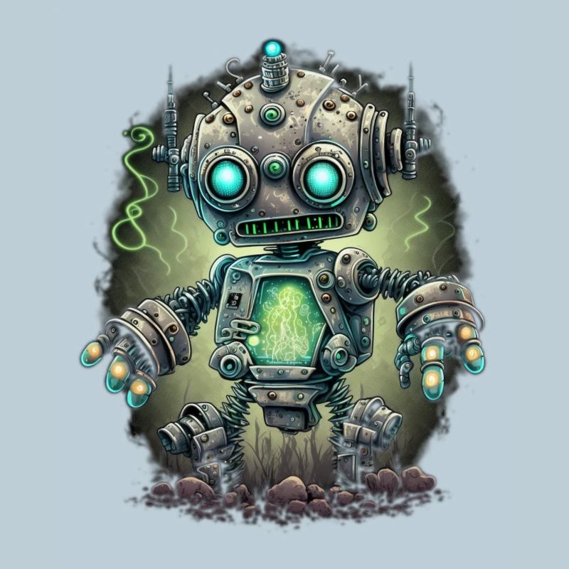 Neon Steampunk Robot