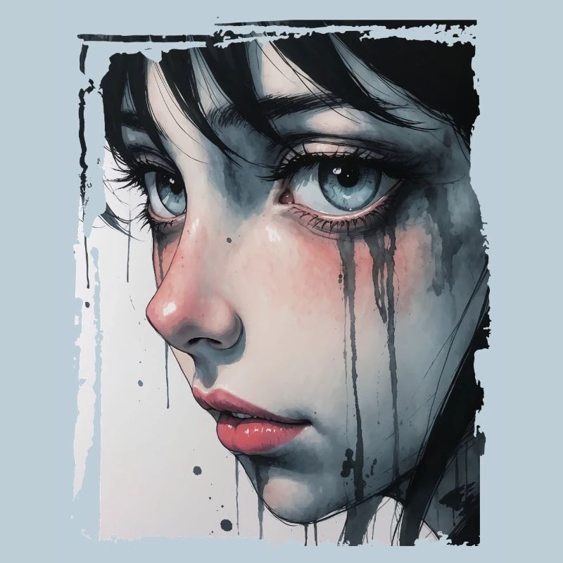 Anime Mädchen mit Tränen