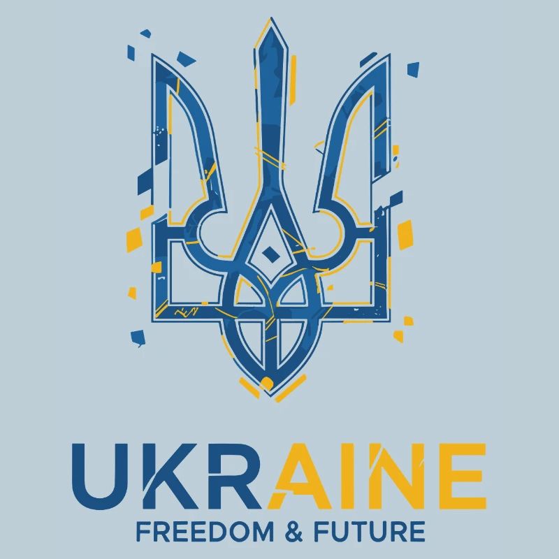 Emblème du trident ukrainien sur le thème de la liberté