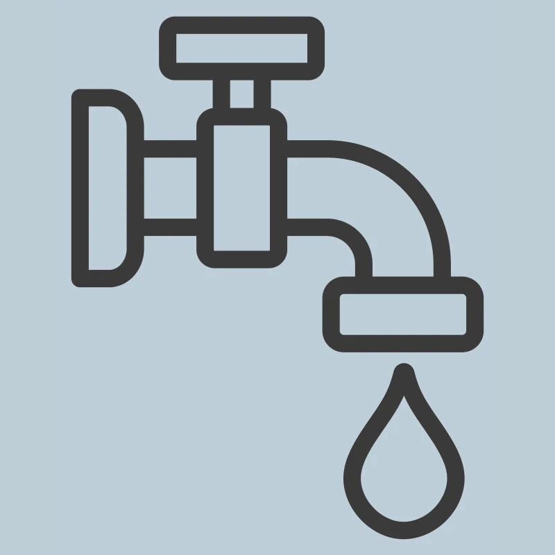 Robinet d’eau de plomberie avec icône de gouttelette