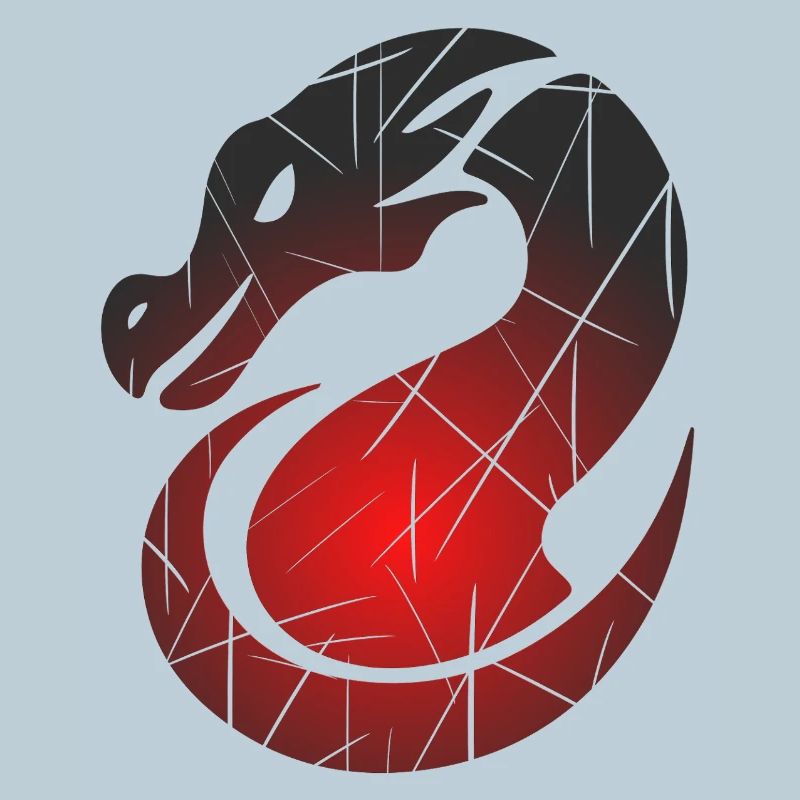 Roter Drachen mit Split-Textur