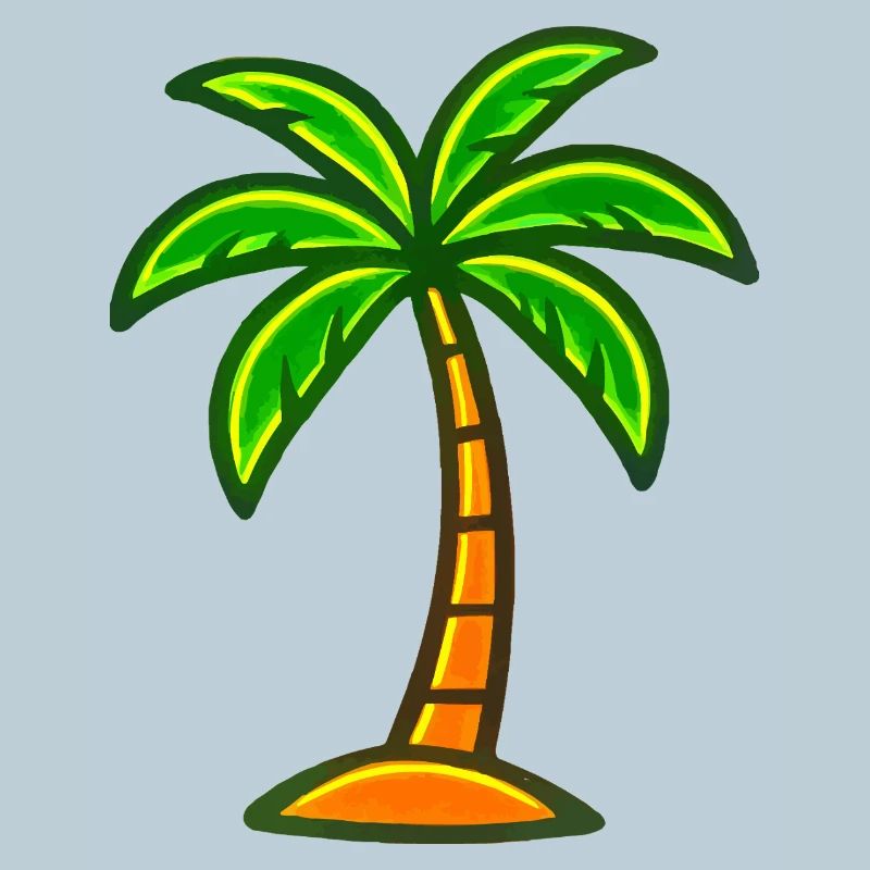 Neon Palm Tree Caribbean Design