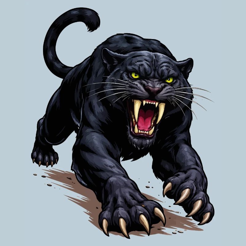 Schwarzer Panther Angriff