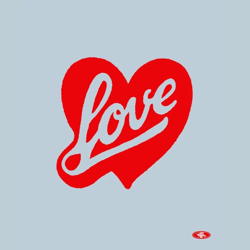 Rotes Liebesherz Script-Design