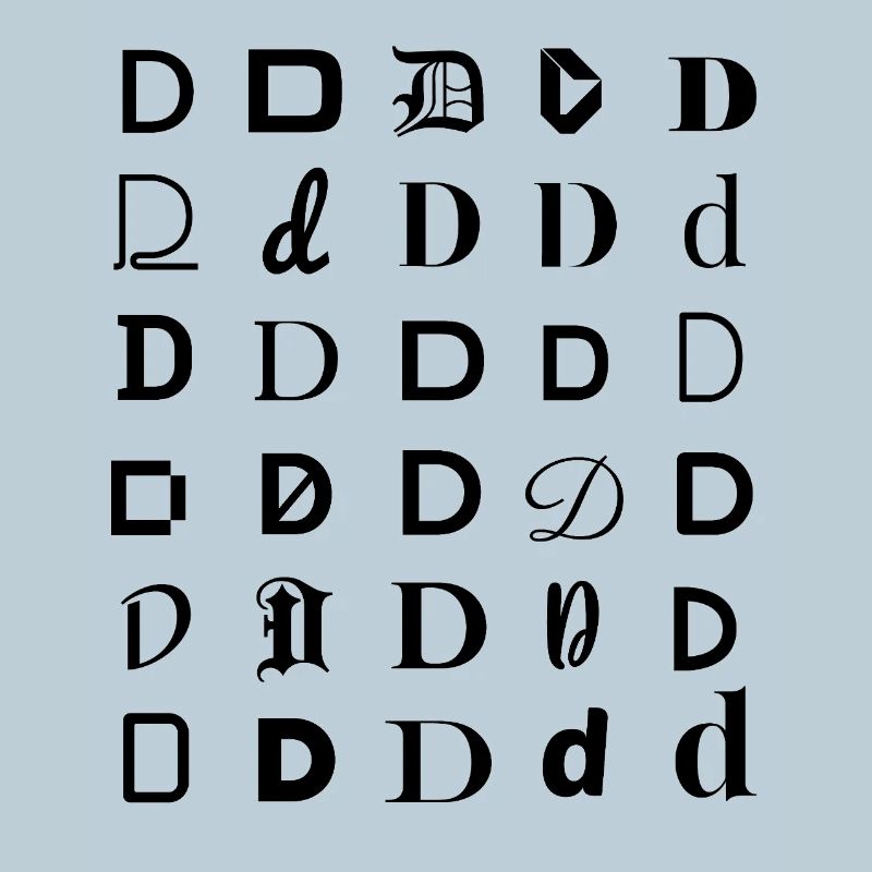 Typographie : design de mosaïque de lettres D.