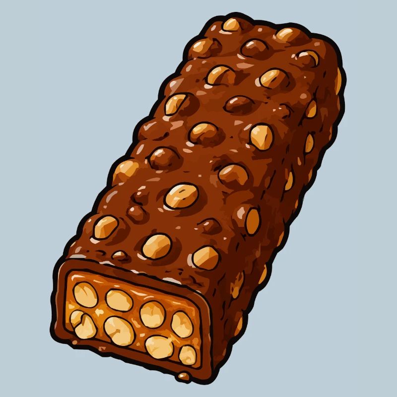 Crunchy nut chocolate bar