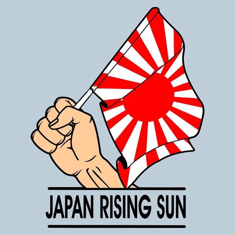 Poing avec drapeau du Soleil Levant