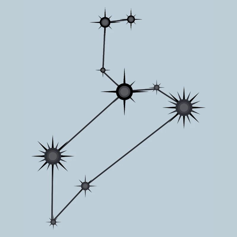 Löwe Sternbild Sternzeichen Schwarz & Grau