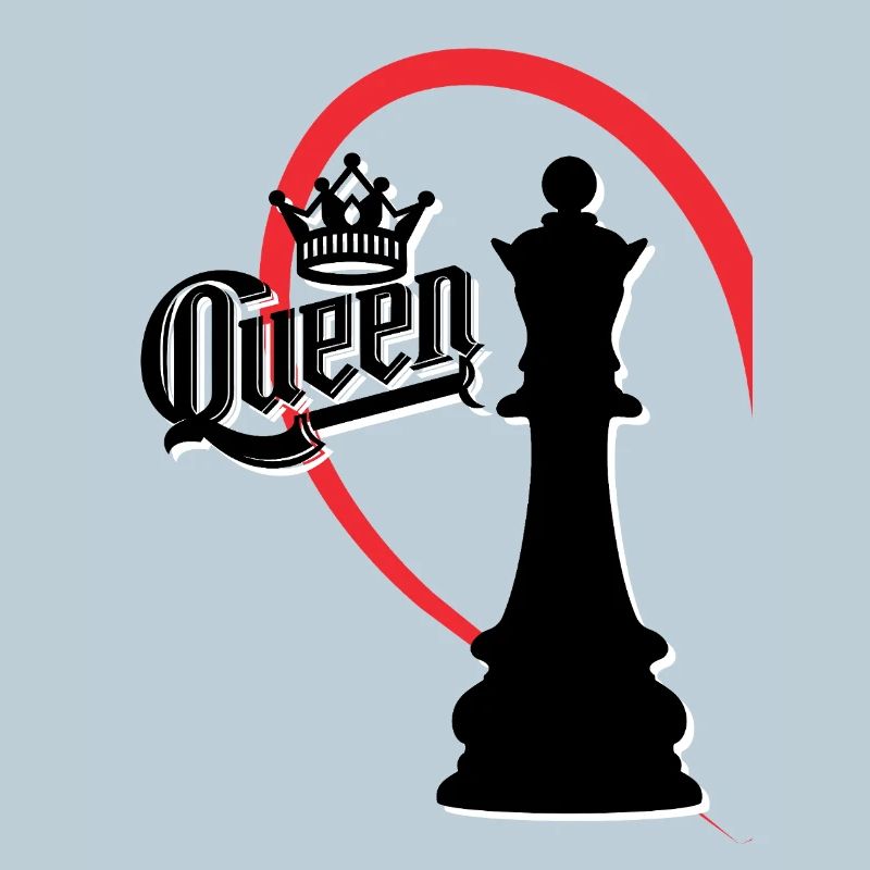 Chess Queen Left Half Heart
