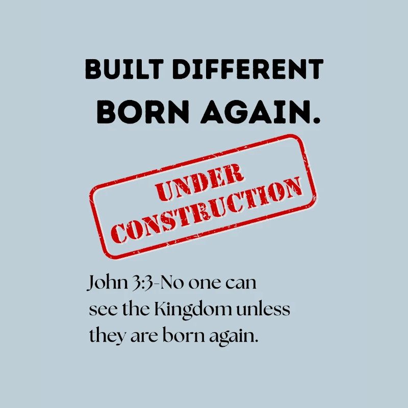 Under Construction Stamp Art. Christian Apparel.
