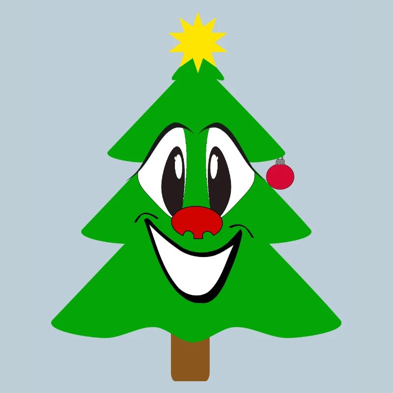 Laughing Christmas Tree Cartoon
