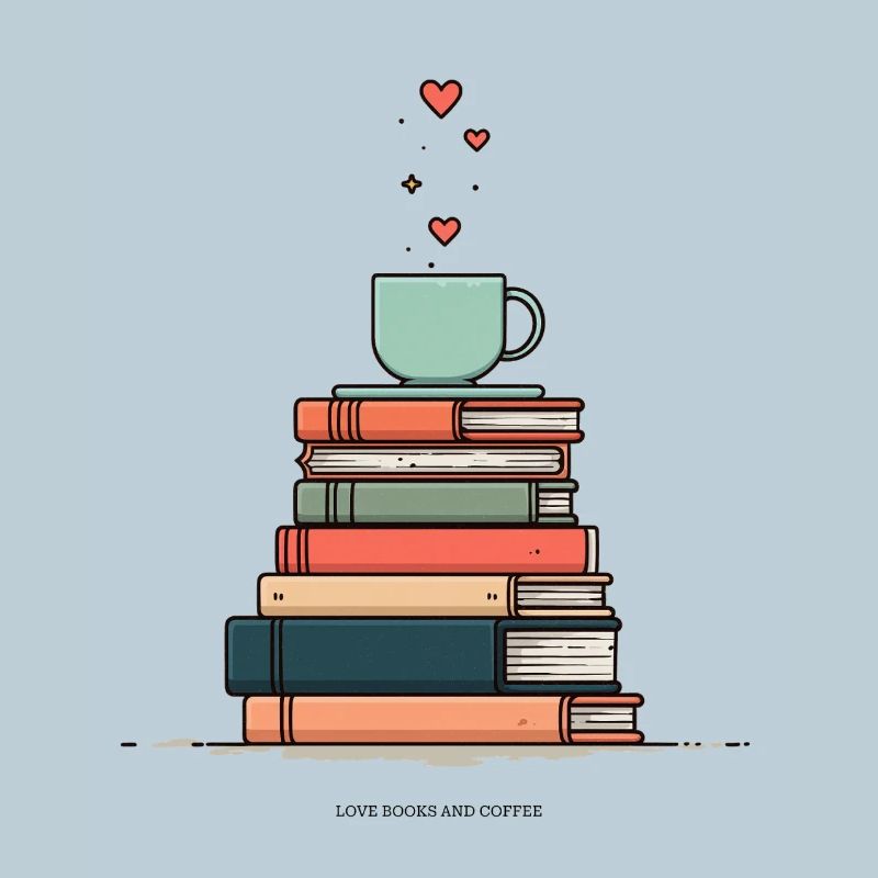 Stack of books & coffee cup