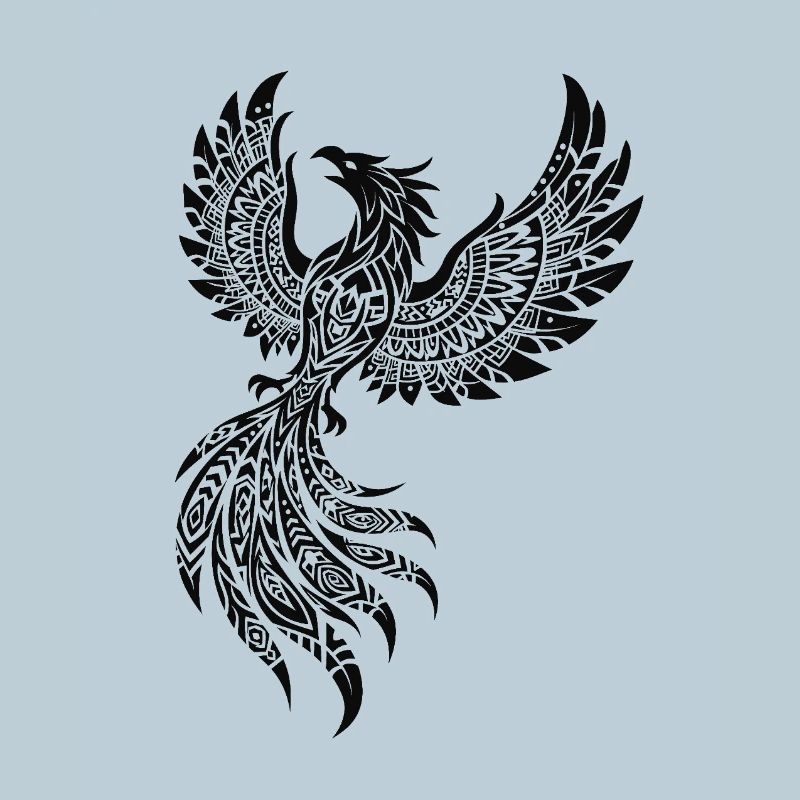 Schwarzer Phönix Ornament-Design