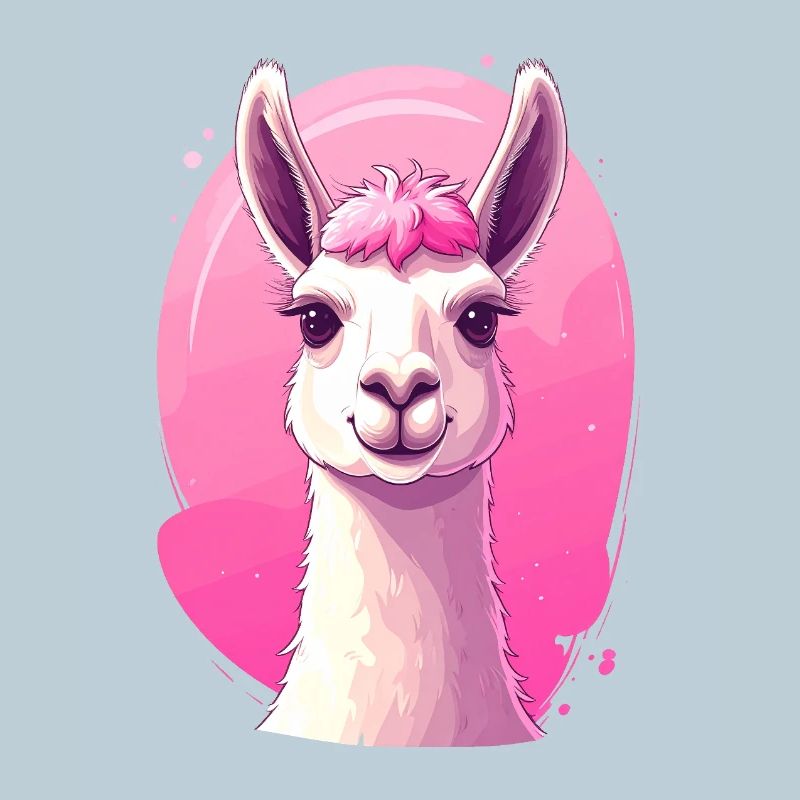 Lama / Alpaga devant le rose