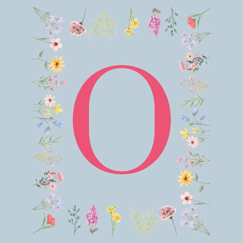 Initiales florales « O », lettres monogrammes