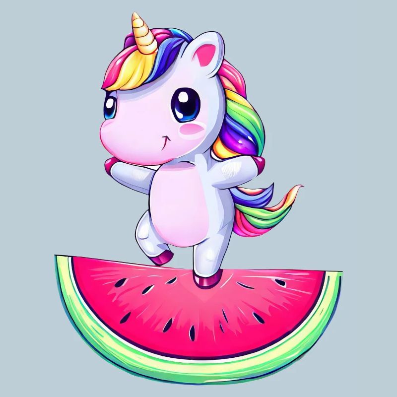 Unicorn dancing on watermelon - Funny