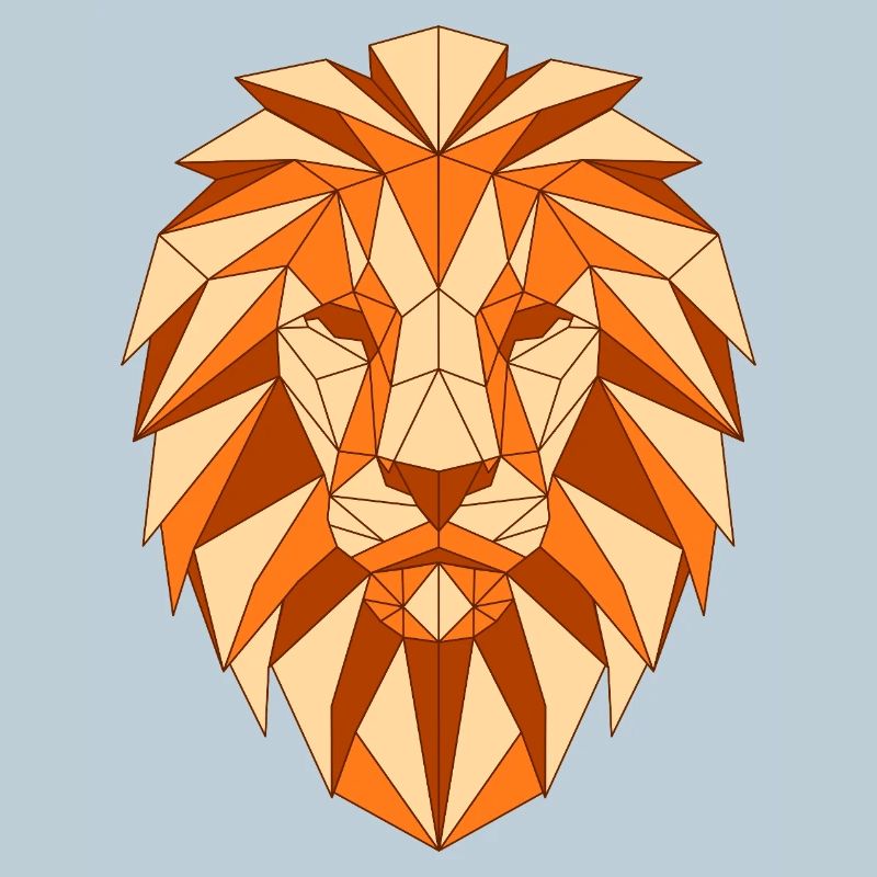 Geometric lion head
